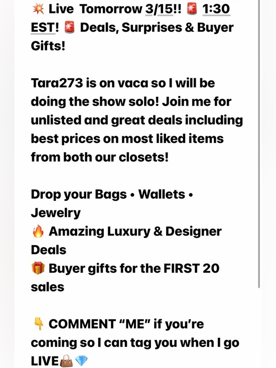 Handbags - LIVE! 130pm ET TRAY IS OPEN!!